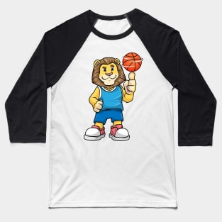 Lion as basketball player with a basketball Baseball T-Shirt